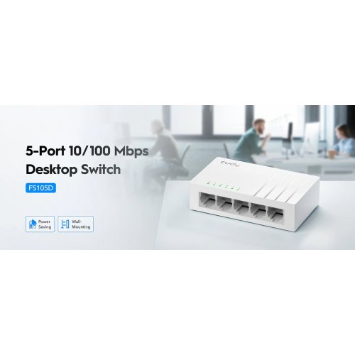 Купить Сетевой коммутатор Cudy FS105D White - цена в Харькове, Киеве, Днепре, Одессе
в интернет-магазине Telemart фото