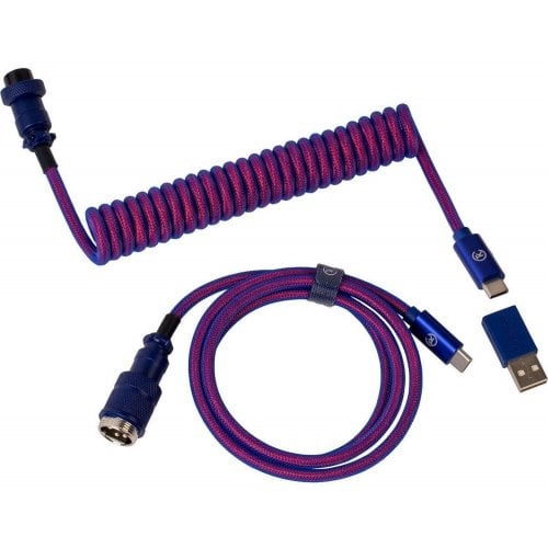 Купити Кабель Keychron Premium Coiled Aviator 1.08m (CAB1_KEYCHRON) Purple - ціна в Києві, Львові, Вінниці, Хмельницькому, Франківську, Україні | інтернет-магазин TELEMART.UA фото