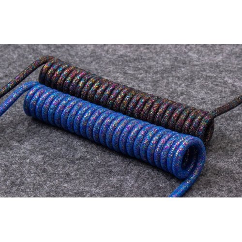 Купити Кабель Keychron Premium Coiled Aviator 1.08m (CAB6_KEYCHRON) Rainbow Palted Blue - ціна в Києві, Львові, Вінниці, Хмельницькому, Франківську, Україні | інтернет-магазин TELEMART.UA фото