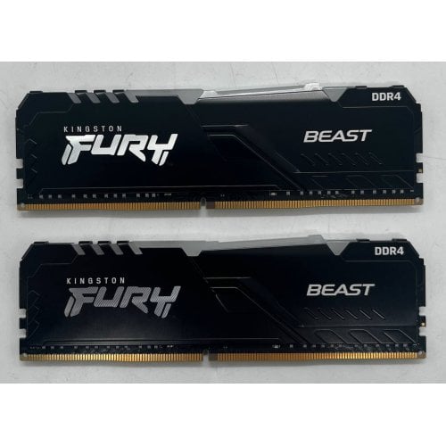 Купить Озу Kingston DDR4 16GB (2x8GB) 3600Mhz FURY Beast RGB Black (KF436C17BBAK2/16) (Восстановлено продавцом, 696386) с проверкой совместимости: обзор, характеристики, цена в Киеве, Днепре, Одессе, Харькове, Украине | интернет-магазин TELEMART.UA фото