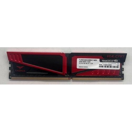 Купить Озу Team DDR4 4GB 2400Mhz T-Force Vulcan Red (TLRED44G2400HC1401) (Восстановлено продавцом, 696704) с проверкой совместимости: обзор, характеристики, цена в Киеве, Днепре, Одессе, Харькове, Украине | интернет-магазин TELEMART.UA фото