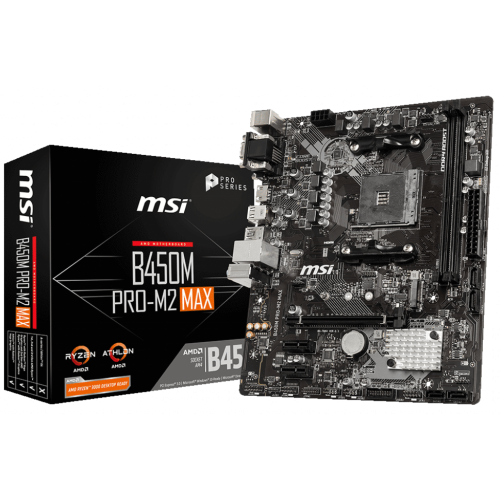 Материнська плата MSI B450M PRO-M2 MAX (sAM4, AMD B450) (Відновлено продавцем, 696792) купити з перевіркою сумісності: огляд, характеристики, ціна у Києві, Львові, Вінниці, Хмельницькому, Івано-Франківську, Україні | інтернет-магазин TELEMART.UA фото