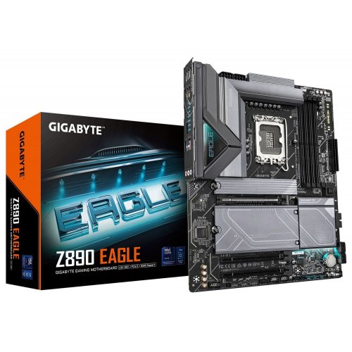 Купить Материнская плата Gigabyte Z890 EAGLE (s1851, Intel Z890) с проверкой совместимости: обзор, характеристики, цена в Киеве, Днепре, Одессе, Харькове, Украине | интернет-магазин TELEMART.UA фото