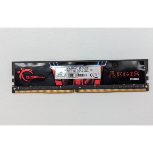 Купить Озу G.Skill DDR4 16GB 3200Mhz Aegis (F4-3200C16S-16GIS) (Восстановлено продавцом, 697647) с проверкой совместимости: обзор, характеристики, цена в Киеве, Днепре, Одессе, Харькове, Украине | интернет-магазин TELEMART.UA фото