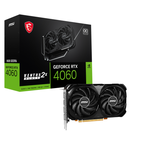 Купить Видеокарта MSI GeForce RTX 4060 VENTUS 2X BLACK OC 8192MB (RTX 4060 VENTUS 2X BLACK 8G OC) (Восстановлено продавцом, 697662) с проверкой совместимости: обзор, характеристики, цена в Киеве, Днепре, Одессе, Харькове, Украине | интернет-магазин TELEMART.UA фото