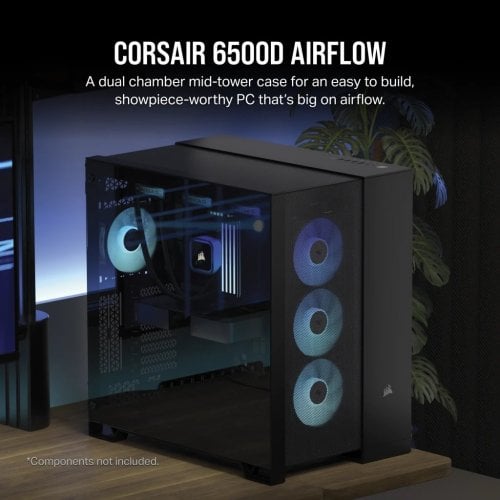 Купить Корпус Corsair 6500D AIRFLOW Tempered Glass без БП (CC-9011259-WW) Black с проверкой совместимости: обзор, характеристики, цена в Киеве, Днепре, Одессе, Харькове, Украине | интернет-магазин TELEMART.UA фото