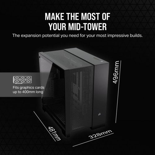 Купить Корпус Corsair 6500D AIRFLOW Tempered Glass без БП (CC-9011259-WW) Black с проверкой совместимости: обзор, характеристики, цена в Киеве, Днепре, Одессе, Харькове, Украине | интернет-магазин TELEMART.UA фото