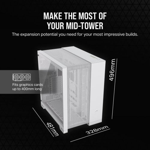 Купить Корпус Corsair 6500D AIRFLOW Tempered Glass без БП (CC-9011260-WW) White с проверкой совместимости: обзор, характеристики, цена в Киеве, Днепре, Одессе, Харькове, Украине | интернет-магазин TELEMART.UA фото