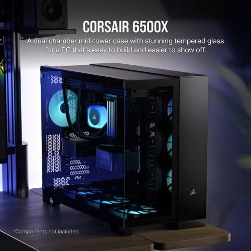 Корпус Corsair 6500X Tempered Glass без БЖ (CC-9011257-WW) Black купити з перевіркою сумісності: огляд, характеристики, ціна у Києві, Львові, Вінниці, Хмельницькому, Івано-Франківську, Україні | інтернет-магазин TELEMART.UA фото