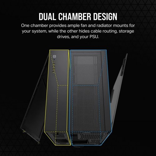 Корпус Corsair 6500X Tempered Glass без БЖ (CC-9011257-WW) Black купити з перевіркою сумісності: огляд, характеристики, ціна у Києві, Львові, Вінниці, Хмельницькому, Івано-Франківську, Україні | інтернет-магазин TELEMART.UA фото