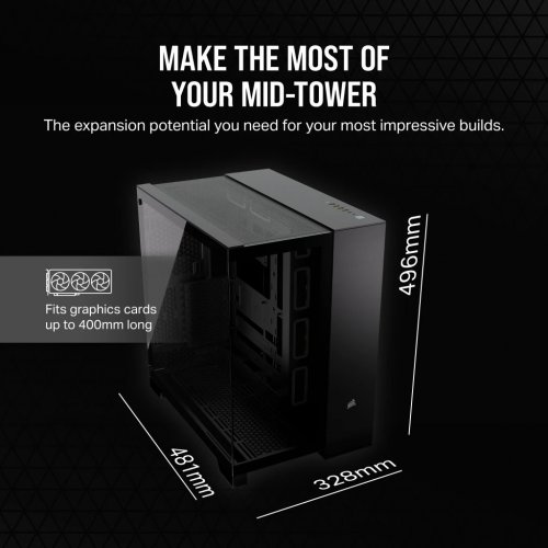 Корпус Corsair 6500X Tempered Glass без БЖ (CC-9011257-WW) Black купити з перевіркою сумісності: огляд, характеристики, ціна у Києві, Львові, Вінниці, Хмельницькому, Івано-Франківську, Україні | інтернет-магазин TELEMART.UA фото