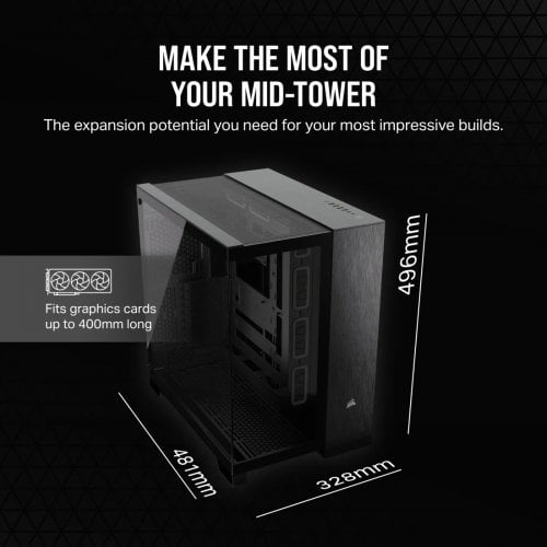 Корпус Corsair 6500X Tempered Glass без БЖ (CC-9011283-WW) Black/Obsidian Aluminum купити з перевіркою сумісності: огляд, характеристики, ціна у Києві, Львові, Вінниці, Хмельницькому, Івано-Франківську, Україні | інтернет-магазин TELEMART.UA фото