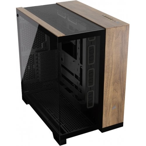 Корпус Corsair 6500X Tempered Glass без БЖ (CC-9011282-WW) Black/Walnut Wood купити з перевіркою сумісності: огляд, характеристики, ціна у Києві, Львові, Вінниці, Хмельницькому, Івано-Франківську, Україні | інтернет-магазин TELEMART.UA фото