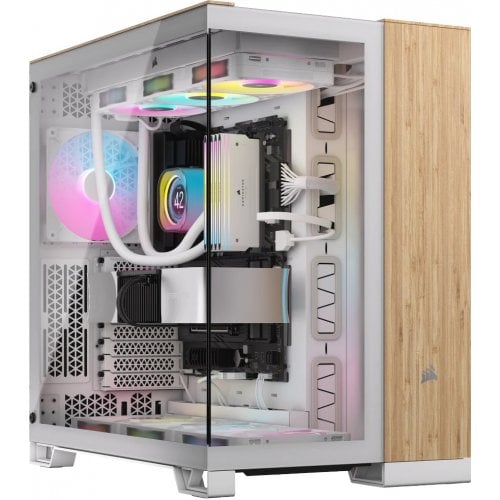 Корпус Corsair 6500X Tempered Glass без БЖ (CC-9011284-WW) White/Bamboo Wood купити з перевіркою сумісності: огляд, характеристики, ціна у Києві, Львові, Вінниці, Хмельницькому, Івано-Франківську, Україні | інтернет-магазин TELEMART.UA фото