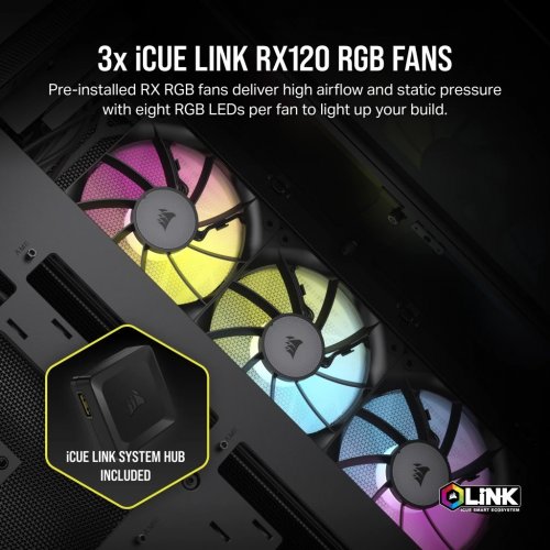 Корпус Corsair iCUE LINK 6500X RGB Tempered Glass без БЖ (CC-9011269-WW) Black купити з перевіркою сумісності: огляд, характеристики, ціна у Києві, Львові, Вінниці, Хмельницькому, Івано-Франківську, Україні | інтернет-магазин TELEMART.UA фото