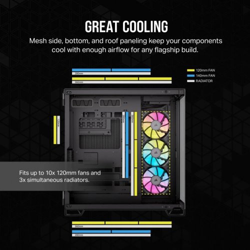 Корпус Corsair iCUE LINK 6500X RGB Tempered Glass без БЖ (CC-9011269-WW) Black купити з перевіркою сумісності: огляд, характеристики, ціна у Києві, Львові, Вінниці, Хмельницькому, Івано-Франківську, Україні | інтернет-магазин TELEMART.UA фото