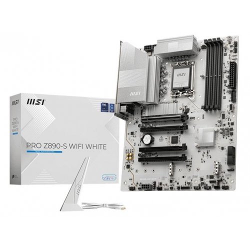 Купить Материнская плата MSI PRO Z890-S WIFI WHITE (s1851, Intel Z890) с проверкой совместимости: обзор, характеристики, цена в Киеве, Днепре, Одессе, Харькове, Украине | интернет-магазин TELEMART.UA фото