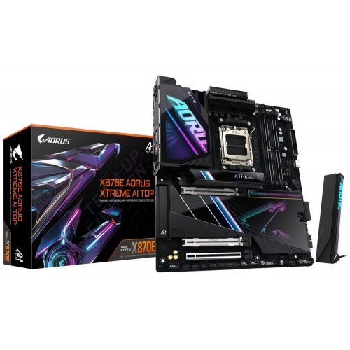 Материнська плата Gigabyte X870E AORUS XTREME AI TOP (sAM5, AMD X870E) купити з перевіркою сумісності: огляд, характеристики, ціна у Києві, Львові, Вінниці, Хмельницькому, Івано-Франківську, Україні | інтернет-магазин TELEMART.UA фото