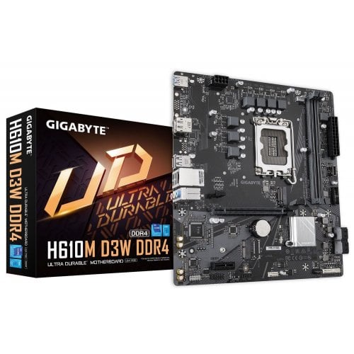 Материнська плата Gigabyte H610M D3W DDR4 (s1700, Intel H610) купити з перевіркою сумісності: огляд, характеристики, ціна у Києві, Львові, Вінниці, Хмельницькому, Івано-Франківську, Україні | інтернет-магазин TELEMART.UA фото