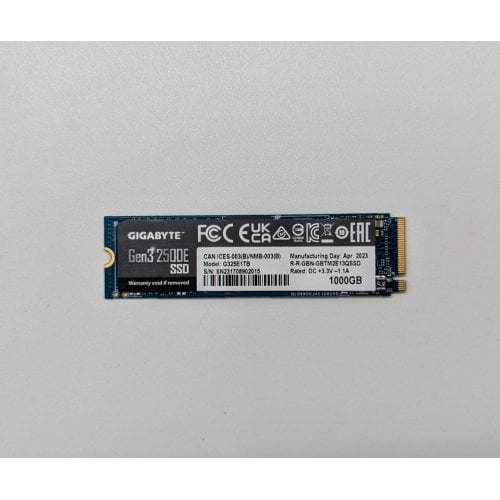 Ssd-диск Gigabyte 2500E 1TB M.2 (2280 PCI-E) NVMe 1.3 x4 (G325E1TB) (Відновлено продавцем, 698183) купити з перевіркою сумісності: огляд, характеристики, ціна у Києві, Львові, Вінниці, Хмельницькому, Івано-Франківську, Україні | інтернет-магазин TELEMART.UA фото