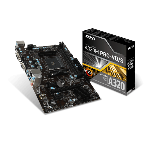 Купить Материнская плата MSI A320M PRO-VD/S (sAM4, AMD A320) (Восстановлено продавцом, 698246) с проверкой совместимости: обзор, характеристики, цена в Киеве, Днепре, Одессе, Харькове, Украине | интернет-магазин TELEMART.UA фото