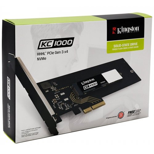 Продати SSD-диск Kingston KC1000 MLC 960GB M.2 (2280 PCI-E) NVMe x4 + HHHL Adapter (SKC1000H/960G) за Trade-In у інтернет-магазині Телемарт - Київ, Дніпро, Україна фото