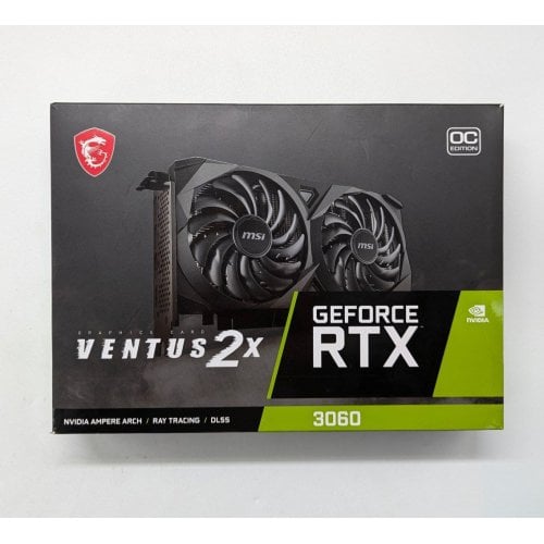 Відеокарта MSI GeForce RTX 3060 VENTUS 2X OC 12288MB (RTX 3060 VENTUS 2X 12G OC) (Відновлено продавцем, 698754) купити з перевіркою сумісності: огляд, характеристики, ціна у Києві, Львові, Вінниці, Хмельницькому, Івано-Франківську, Україні | інтернет-магазин TELEMART.UA фото