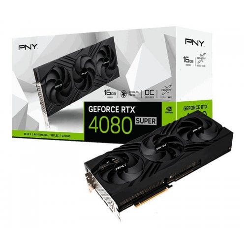 Купить Видеокарта PNY GeForce RTX 4080 SUPER VERTO Triple Fan OC 16384MB (VCG4080S16TFXPB1-O) с проверкой совместимости: обзор, характеристики, цена в Киеве, Днепре, Одессе, Харькове, Украине | интернет-магазин TELEMART.UA фото