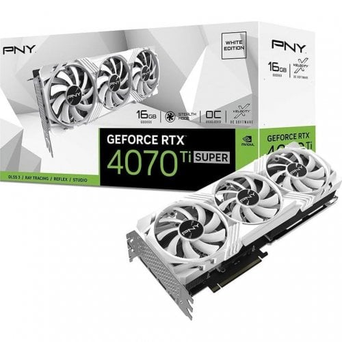 Відеокарта PNY GeForce RTX 4070 Ti SUPER VERTO Triple Fan OC White 16384MB (VCG4070TS16TFWXPB1-O) купити з перевіркою сумісності: огляд, характеристики, ціна у Києві, Львові, Вінниці, Хмельницькому, Івано-Франківську, Україні | інтернет-магазин TELEMART.UA фото