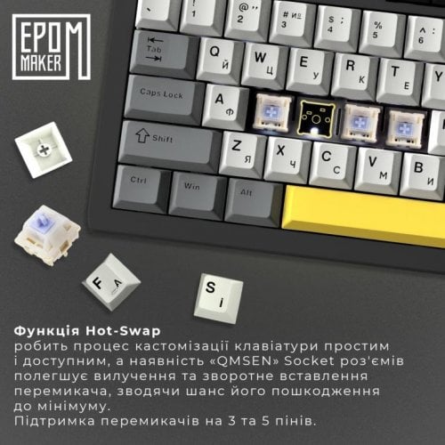 Купити Клавіатура EPOMAKER AK820 Pro RGB Mechanical Gift Switch Hot-Swap (AK820-PRO-B-G) Black - ціна в Києві, Львові, Вінниці, Хмельницькому, Франківську, Україні | інтернет-магазин TELEMART.UA фото