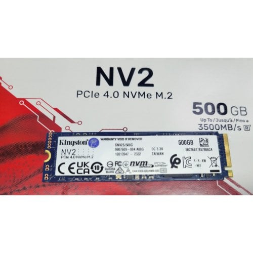 Уцінка ssd-диск Kingston NV2 3D NAND 500GB M.2 (2280 PCI-E) NVMe x4 (SNV2S/500G) (Сліди використання, 699201) купити з перевіркою сумісності: огляд, характеристики, ціна у Києві, Львові, Вінниці, Хмельницькому, Івано-Франківську, Україні | інтернет-магазин TELEMART.UA фото