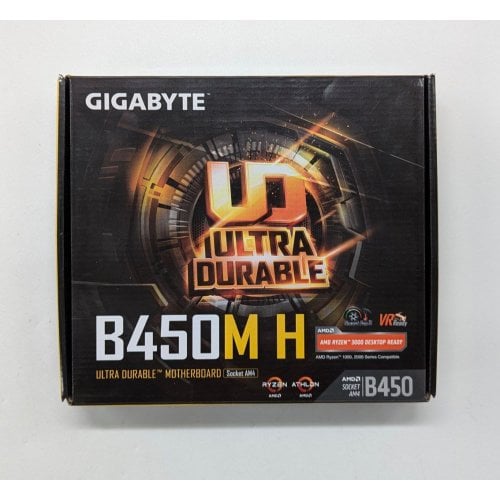 Купить Материнская плата Gigabyte B450M H (sAM4, AMD B450) (Восстановлено продавцом, 699399) с проверкой совместимости: обзор, характеристики, цена в Киеве, Днепре, Одессе, Харькове, Украине | интернет-магазин TELEMART.UA фото