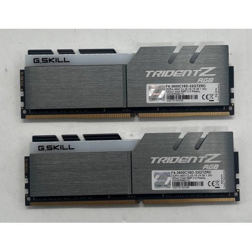 Купить Озу G.Skill DDR4 32GB (2x16GB) 3600Mhz Trident Z RGB (F4-3600C16D-32GTZRC) (Восстановлено продавцом, 700321) с проверкой совместимости: обзор, характеристики, цена в Киеве, Днепре, Одессе, Харькове, Украине | интернет-магазин TELEMART.UA фото