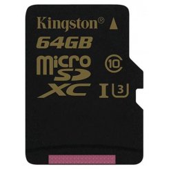 Карта пам'яті Kingston microSDXC 64 GB Class 10 UHS-I U3 R90/W45MB/s (без адаптера) (SDCG/64GBSP)