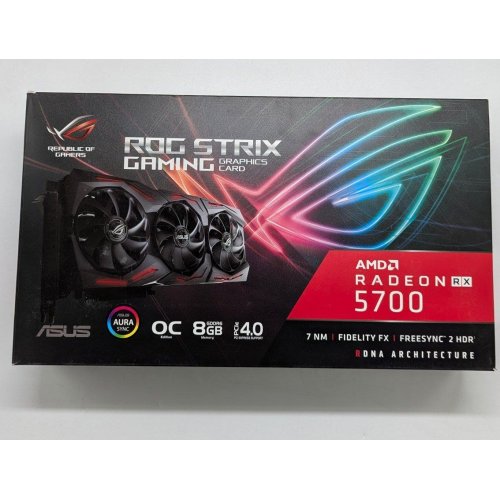 Відеокарта Asus Radeon RX 5700 STRIX OC 8192MB (ROG-STRIX-RX5700-O8G-GAMING) (Відновлено продавцем, 700962) купити з перевіркою сумісності: огляд, характеристики, ціна у Києві, Львові, Вінниці, Хмельницькому, Івано-Франківську, Україні | інтернет-магазин TELEMART.UA фото