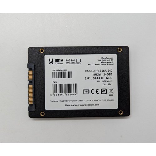 Ssd-диск GoodRAM IRDM MLC 240GB 2.5" (IR-SSDPR-S25A-240) (Відновлено продавцем, 700985) купити з перевіркою сумісності: огляд, характеристики, ціна у Києві, Львові, Вінниці, Хмельницькому, Івано-Франківську, Україні | інтернет-магазин TELEMART.UA фото