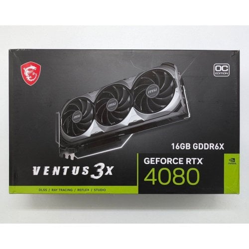 Купить Видеокарта MSI GeForce RTX 4080 VENTUS 3X OC 16384MB (RTX 4080 VENTUS 3X OC 16GB) (Восстановлено продавцом, 701357) с проверкой совместимости: обзор, характеристики, цена в Киеве, Днепре, Одессе, Харькове, Украине | интернет-магазин TELEMART.UA фото