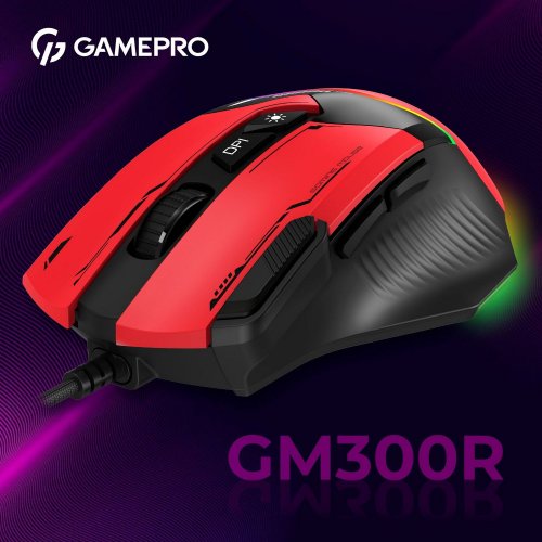 Купити Миша GamePro GM300 USB Red/Black - ціна в Києві, Львові, Вінниці, Хмельницькому, Франківську, Україні | інтернет-магазин TELEMART.UA фото