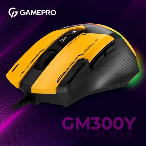 Купить Мышка GamePro GM300 USB Yellow/Black - цена в Харькове, Киеве, Днепре, Одессе
в интернет-магазине Telemart фото