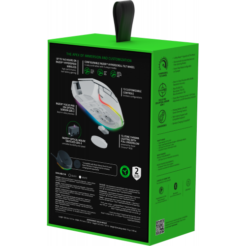 Купить Мышка Razer Basilisk V3 Pro 35K Wireless (RZ01-05240200-R3G1) White - цена в Харькове, Киеве, Днепре, Одессе
в интернет-магазине Telemart фото