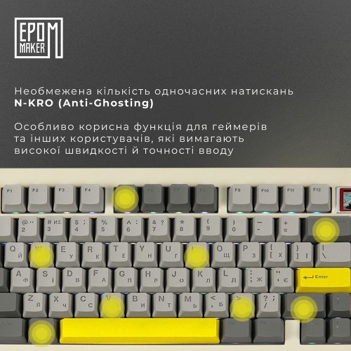 Купити Клавіатура EPOMAKER TH80 Pro V2 RGB Mechanical Wisteria Tactile Switch Hot-Swap (TH80-PROV2-W-WT) White - ціна в Києві, Львові, Вінниці, Хмельницькому, Франківську, Україні | інтернет-магазин TELEMART.UA фото