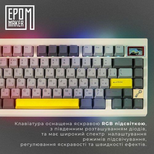 Купити Клавіатура EPOMAKER TH80 Pro V2 RGB Mechanical Wisteria Tactile Switch Hot-Swap (TH80-PROV2-W-WT) White - ціна в Києві, Львові, Вінниці, Хмельницькому, Франківську, Україні | інтернет-магазин TELEMART.UA фото