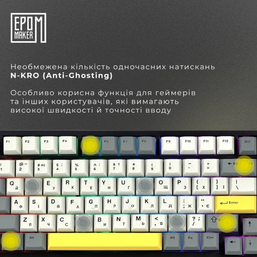 Купить Клавиатура EPOMAKER TH80 SE RGB Mechanical Flamingo Switch Hot-Swap (TH80-SE-B-F) Black - цена в Харькове, Киеве, Днепре, Одессе
в интернет-магазине Telemart фото