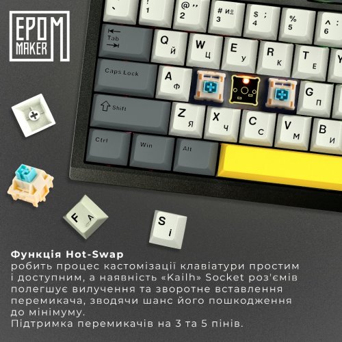 Купити Клавіатура EPOMAKER TH80 SE RGB Mechanical Budgerigar V2 Switch Hot-Swap (TH80-SE-B-BV2) Black - ціна в Києві, Львові, Вінниці, Хмельницькому, Франківську, Україні | інтернет-магазин TELEMART.UA фото