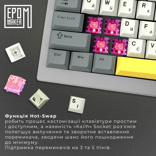 Купити Клавіатура EPOMAKER Shadow-X RGB Mechanical Flamingo Switch Hot-Swap (SHX-B-F) Black - ціна в Києві, Львові, Вінниці, Хмельницькому, Франківську, Україні | інтернет-магазин TELEMART.UA фото