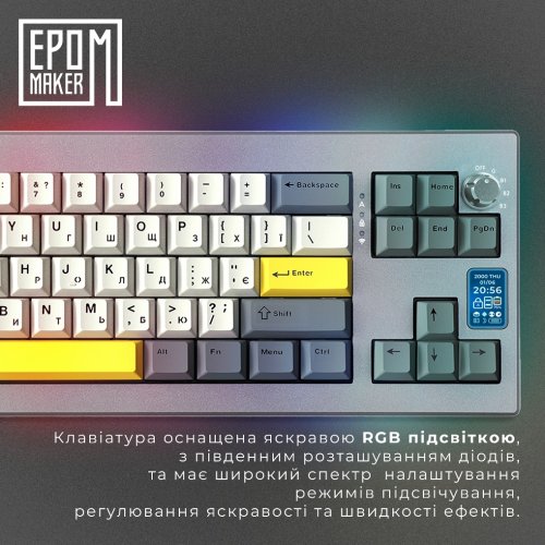 Купити Клавіатура EPOMAKER Shadow-X RGB Mechanical Flamingo Switch Hot-Swap (SHX-B-F) Black - ціна в Києві, Львові, Вінниці, Хмельницькому, Франківську, Україні | інтернет-магазин TELEMART.UA фото