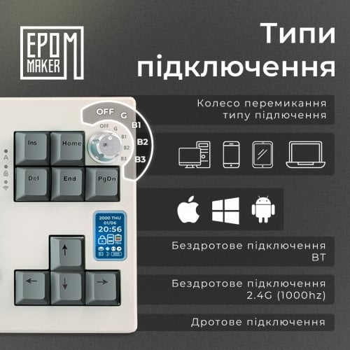 Купити Клавіатура EPOMAKER Shadow-X RGB Mechanical Mulan Switch Hot-Swap (SHX-W-M) White - ціна в Києві, Львові, Вінниці, Хмельницькому, Франківську, Україні | інтернет-магазин TELEMART.UA фото