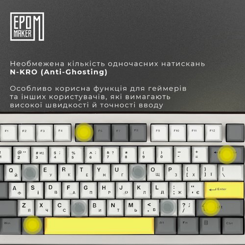 Купити Клавіатура EPOMAKER Shadow-S TKL RGB Mechanical Mulan Switch Hot-Swap (SHS-W-M) White - ціна в Києві, Львові, Вінниці, Хмельницькому, Франківську, Україні | інтернет-магазин TELEMART.UA фото