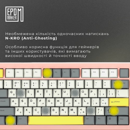 Купити Клавіатура EPOMAKER Shadow-S TKL RGB Mechanical Wisteria Linear Switch Hot-Swap (SHS-P-WL) Pink - ціна в Києві, Львові, Вінниці, Хмельницькому, Франківську, Україні | інтернет-магазин TELEMART.UA фото