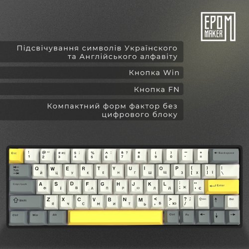 Купити Клавіатура EPOMAKER EP64 RGB Mechanical Mulan Switch Hot-Swap (EP64-B-M) Black - ціна в Києві, Львові, Вінниці, Хмельницькому, Франківську, Україні | інтернет-магазин TELEMART.UA фото